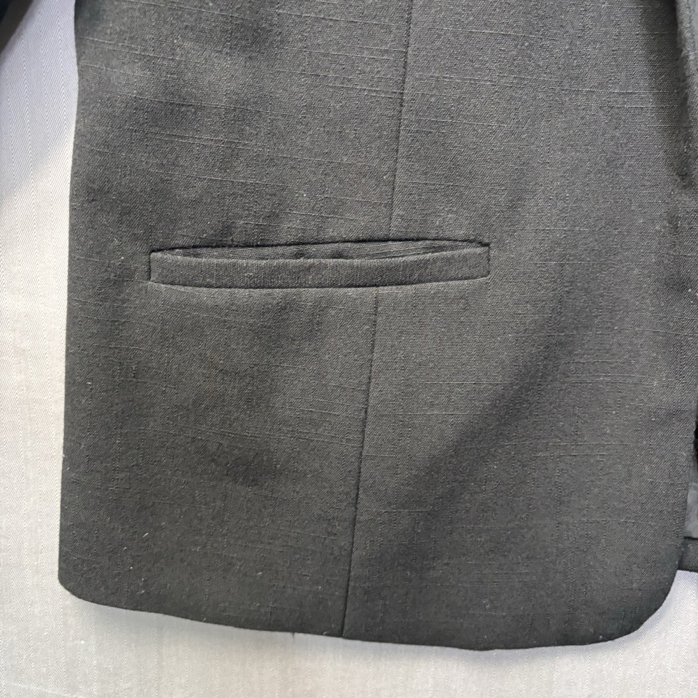 Sag Harbor Officecore Blazer Womens 16 Black Open Front Workwear Minimalist - Picture 10 of 12